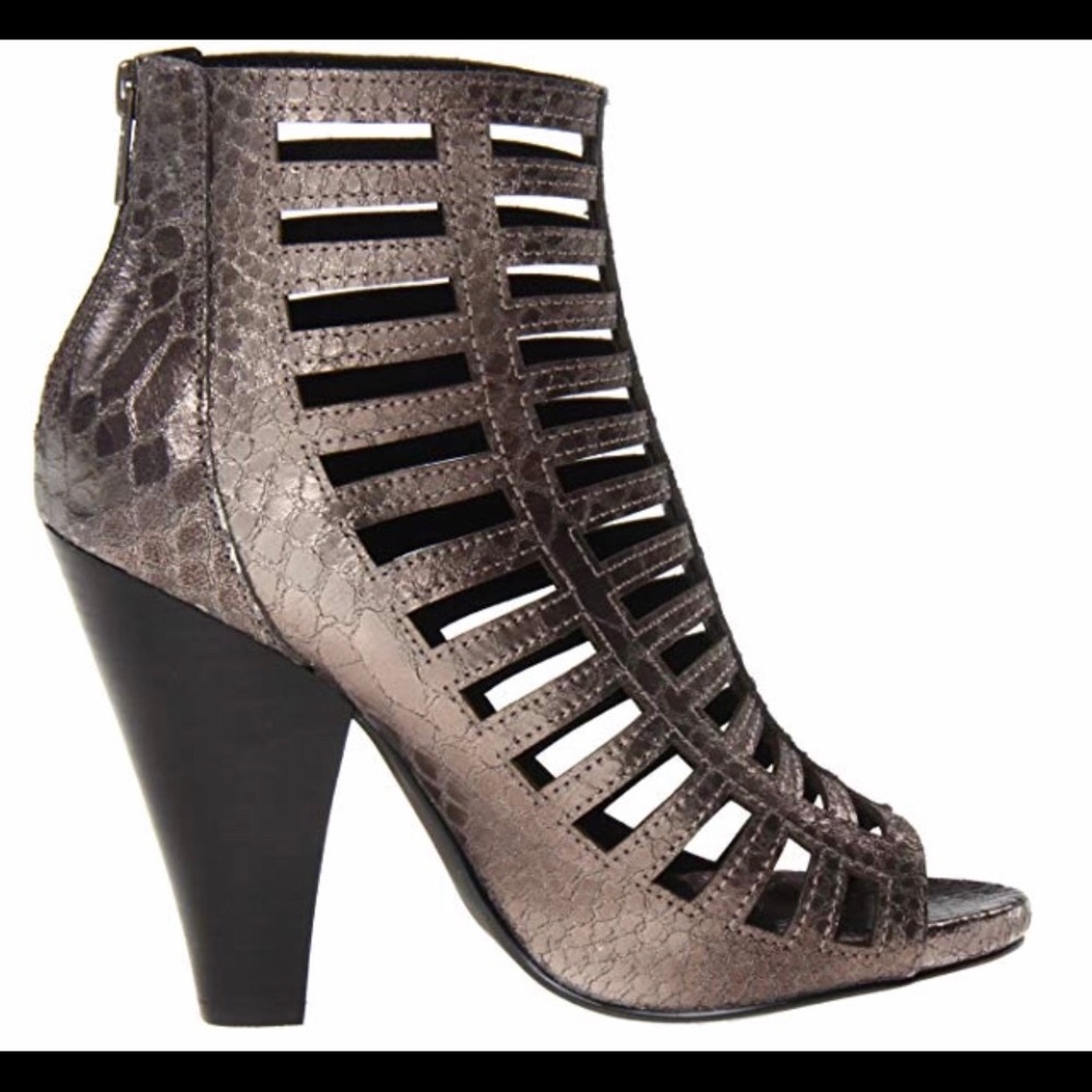 Steve Madden Alexxia Pewter Leather Booties